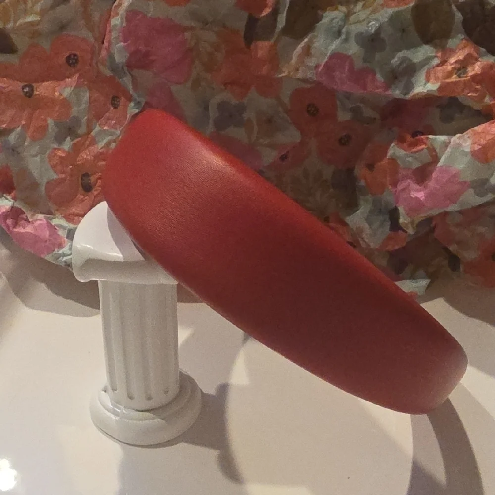ZARA Leatherette Cushioned Statement Headband — Red NWOT